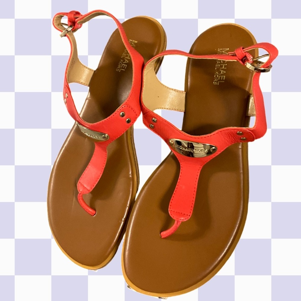Michael Kors new never worn orange classic sandals